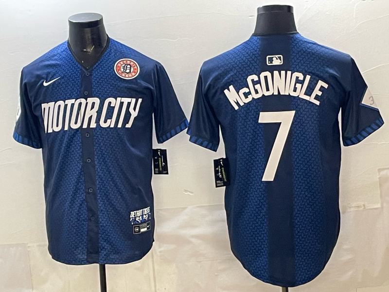 Men Detroit Tigers #7 McGonigle blue Game Nike MLB Jersey 0402009->detroit tigers->MLB Jersey